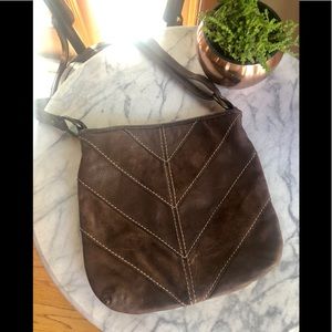 Fossil suede & leather bag